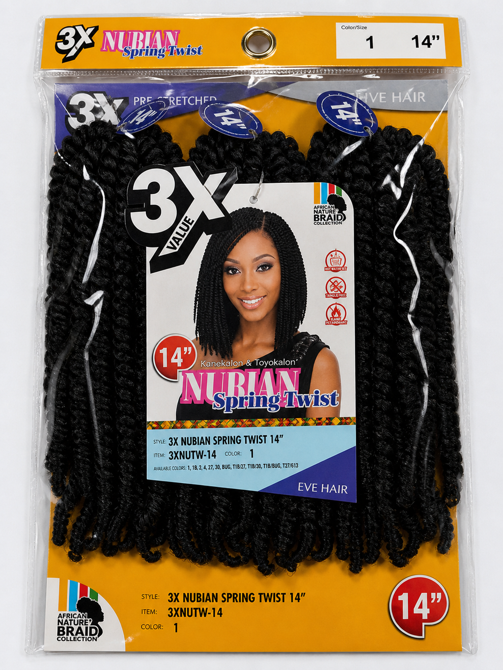 3X NUBIAN SPRING TWIST BRAID 3XNOTE 14