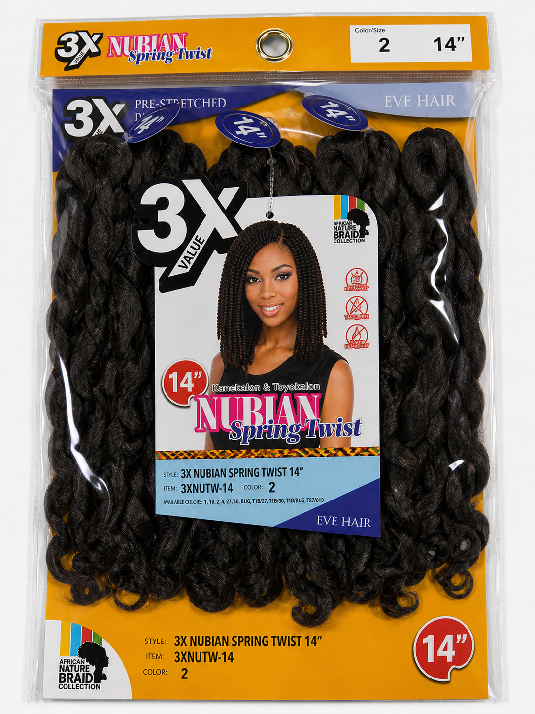 3X NUBIAN SPRING TWIST BRAID 3XNOTE 14