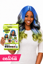 GREEN LACE WIG PEACOCK 18 HI HEAT LACE PART