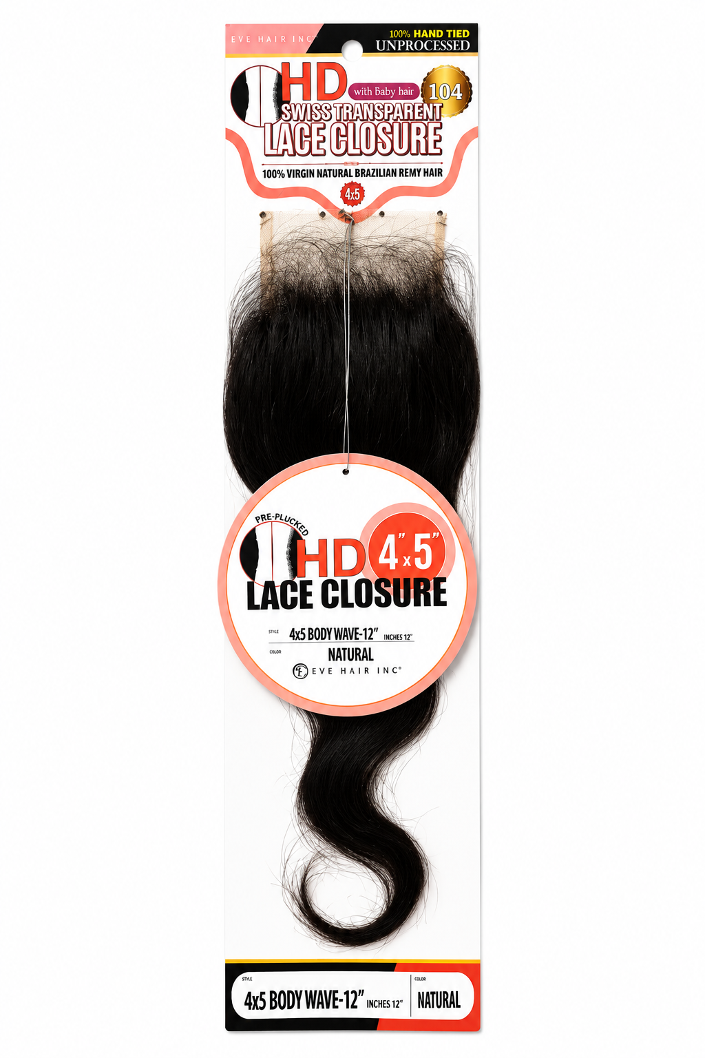 HD PRE-PART LACE CLOUSURE BODY WAVE 16