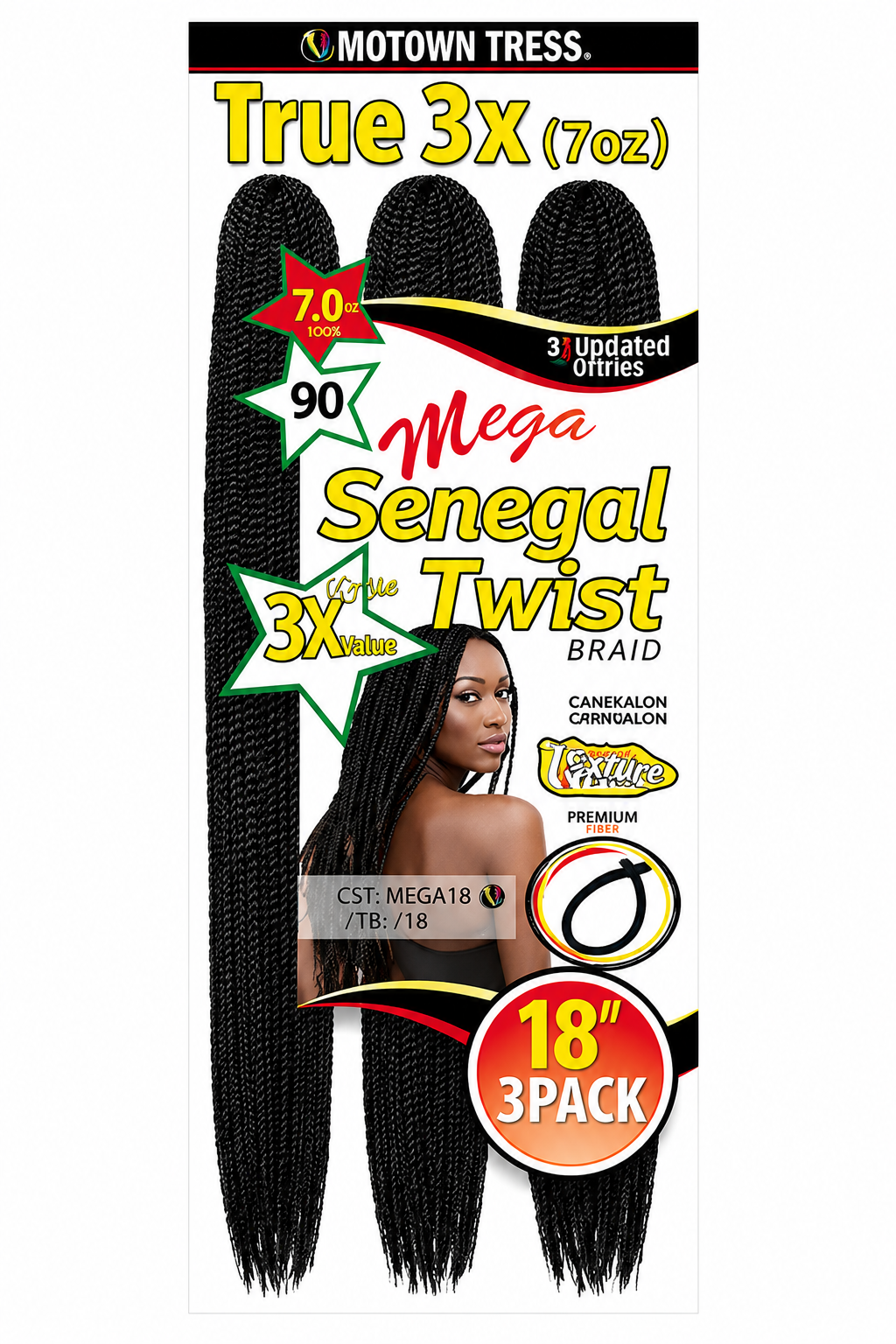 TRUE 3X MEGA SENEGAL TWIST BRAID CST. MEGA 18