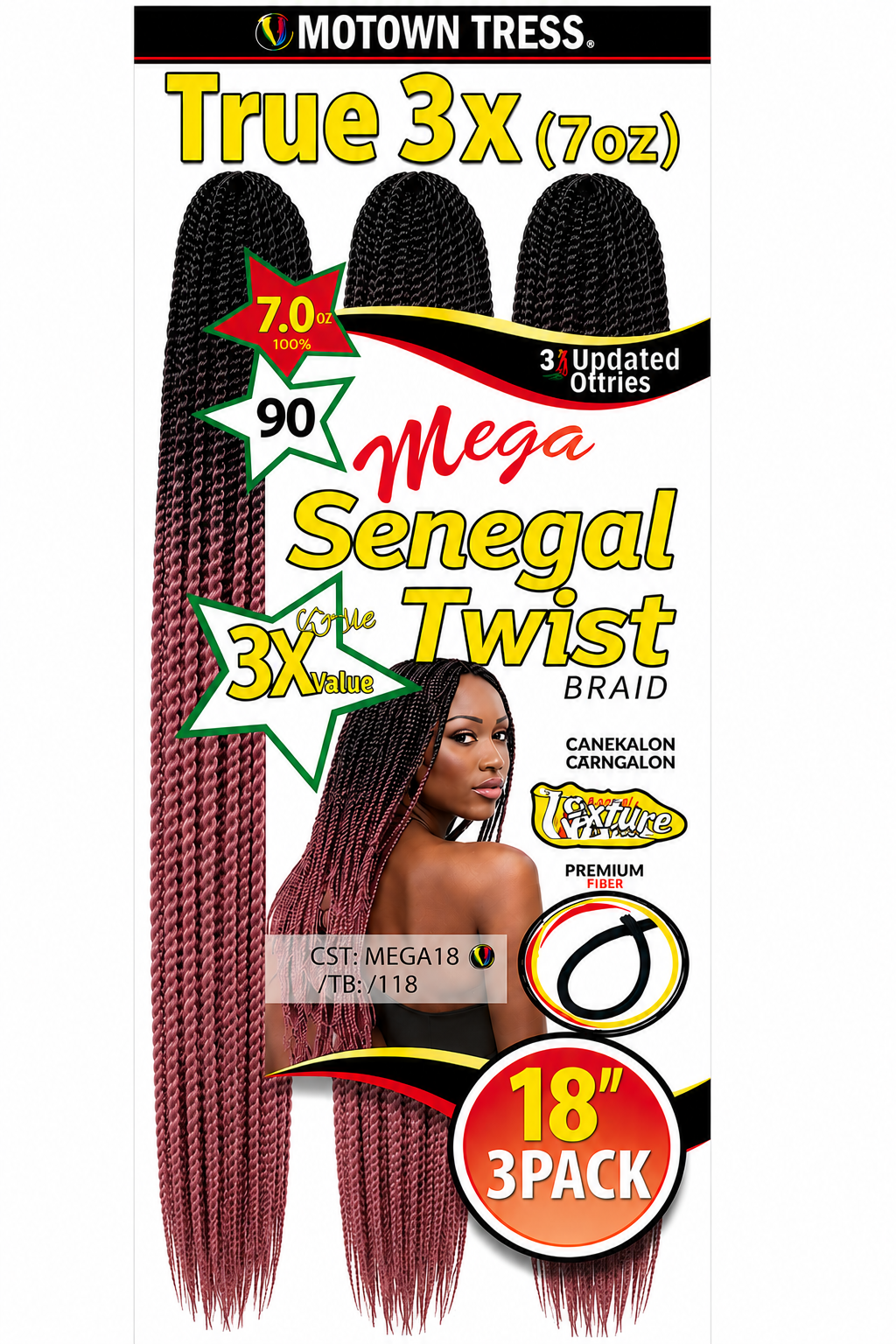 TRUE 3X MEGA SENEGAL TWIST BRAID CST. MEGA 18