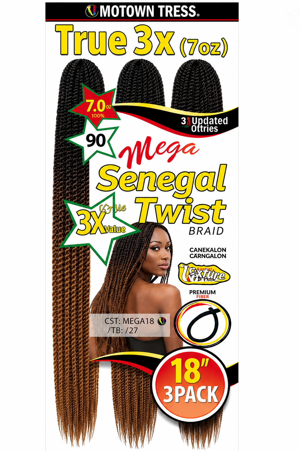 TRUE 3X MEGA SENEGAL TWIST BRAID CST. MEGA 18