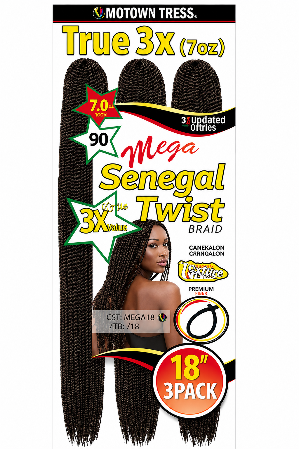 TRUE 3X MEGA SENEGAL TWIST BRAID CST. MEGA 18