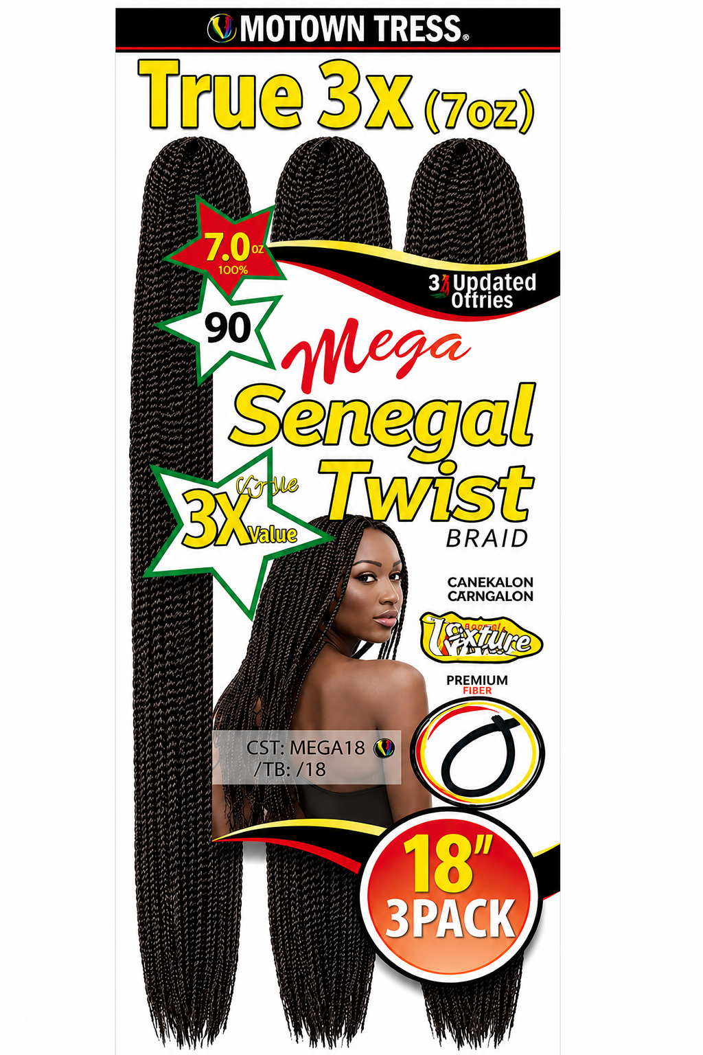 TRUE 3X MEGA SENEGAL TWIST BRAID CST. MEGA 18