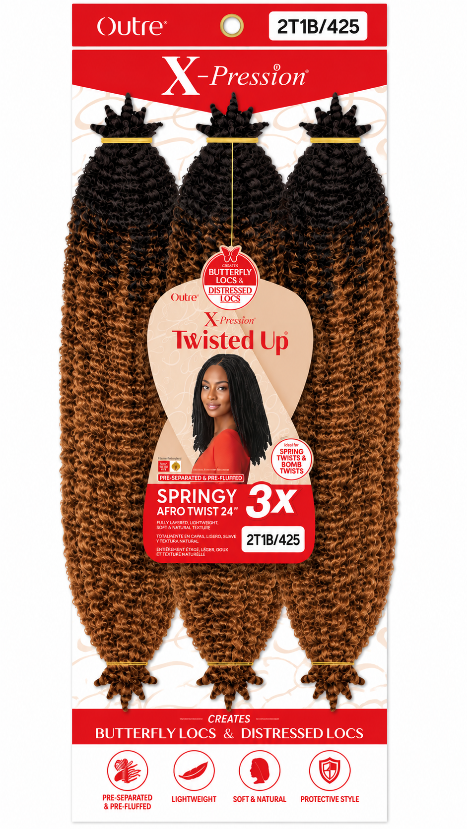 X-PRESSION-TWISTED UP-3X SPRINGY AFRO TWIST 24