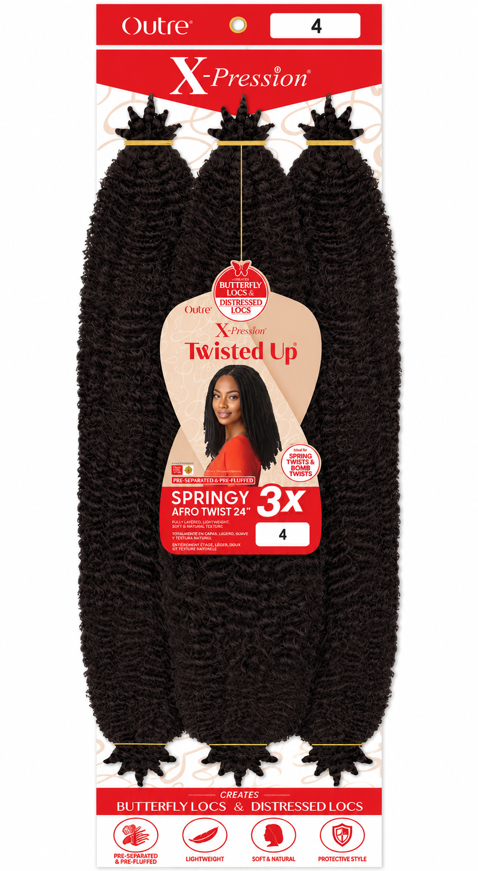 X-PRESSION-TWISTED UP-3X SPRINGY AFRO TWIST 24