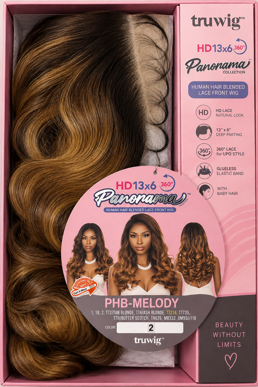 PHB-MELODY 13X6 360 LACE HUMAN BLEND WIG